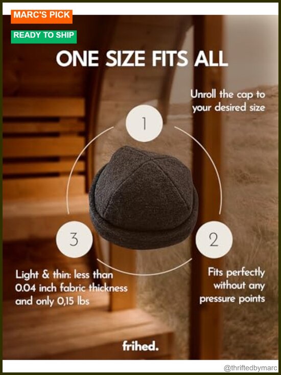 100% Sheep\'s Wool Sauna Hat - Heat Protection, Adjustable, Hand Wash main image 5